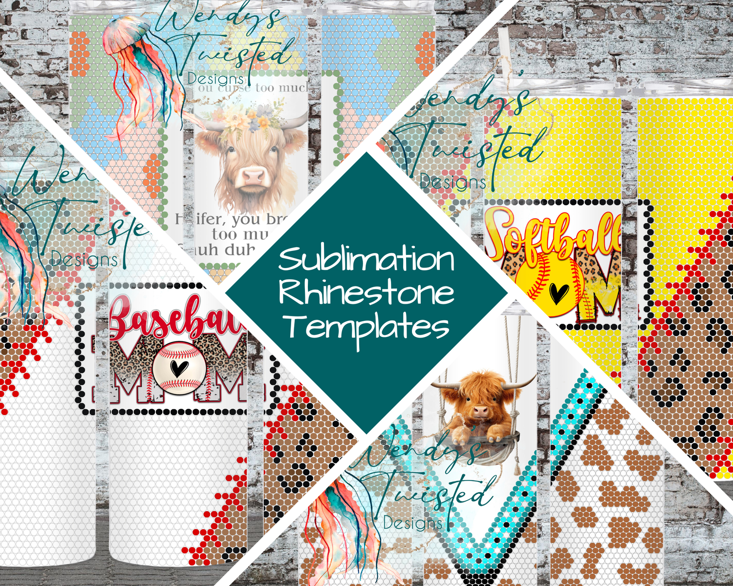 Sublimation Rhinestone Templates - DIGITAL DOWNLOAD