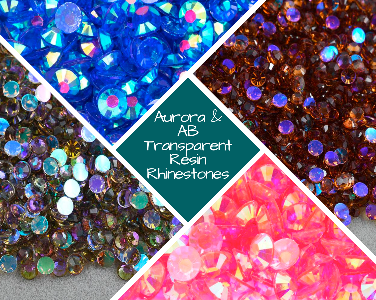 Aurora & AB Transparent Resin Rhinestones