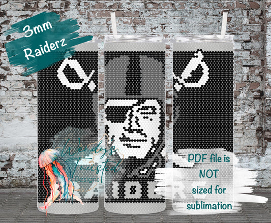 Raiders 3mm/SS12 20oz  rhinestone tumbler template DIGITAL DOWNLOAD