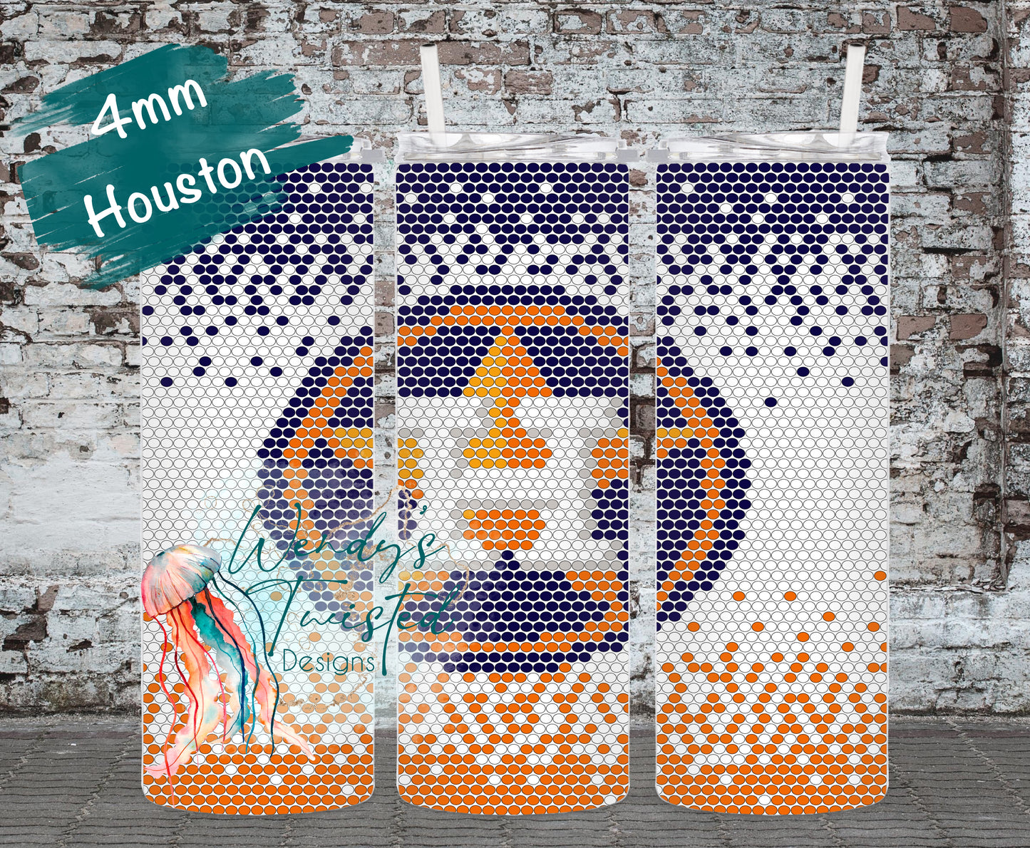 Houston 4mm/SS16 20oz SUBLIMATION rhinestone tumbler template