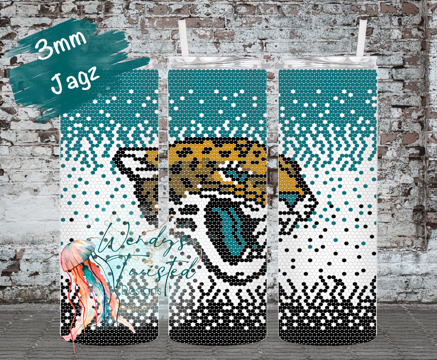 Jags 3mm/SS12 20oz SUBLIMATION rhinestone tumbler template