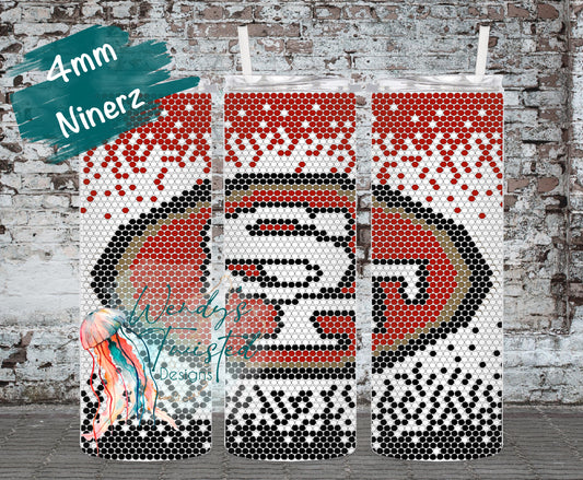 49ers Sublimation 4mm/SS16 20oz rhinestone tumbler template