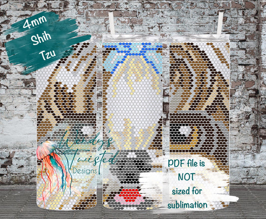 Shih Tzu 4mm/ SS16 Rhinestone Tumbler Template