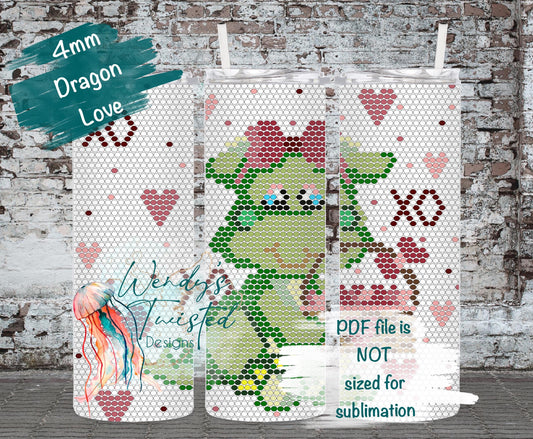 Dragon Love 4MM/ SS16 Rhinestone Tumbler Templates