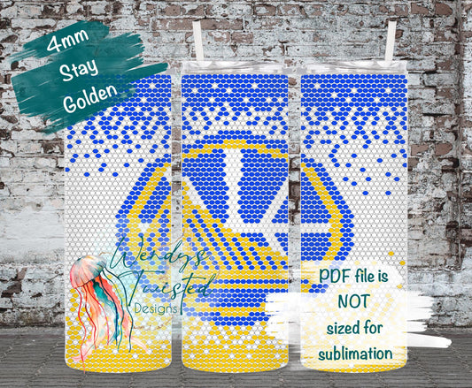 Stay Golden 4MM/ SS16 Rhinestone Tumbler Templates