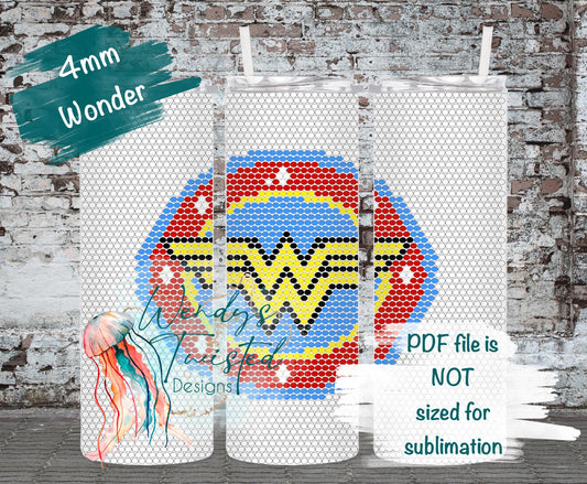 W Woman - 4mm Rhinestone Tumbler Template 20oz