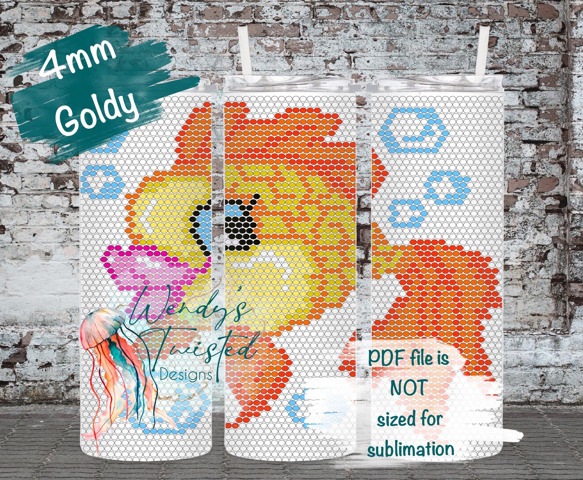 Goldy 4MM/ SS16 Rhinestone Tumbler Templates